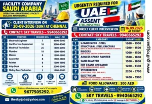 Saudi Arabia & UAE Job Vacancies – Direct Client Interviews