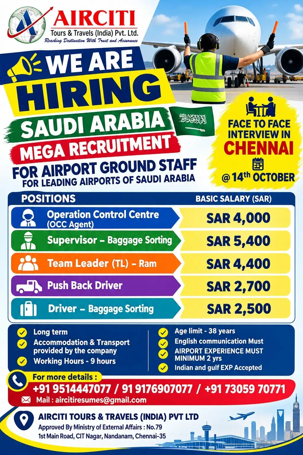 Gulf Jobs Airport Ground Staff Jobs in Saudi Arabia