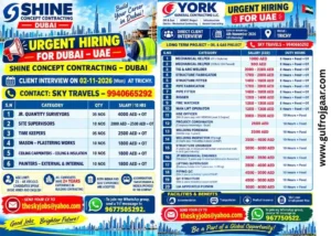UAE Hiring – Shine Concept Contracting & York General Contracting LLC