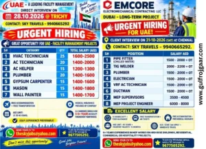 Urgent UAE job vacancies - 100+ Jobs