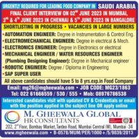 M. Gheewala Wants for Engineering Company - Saudi Arabia